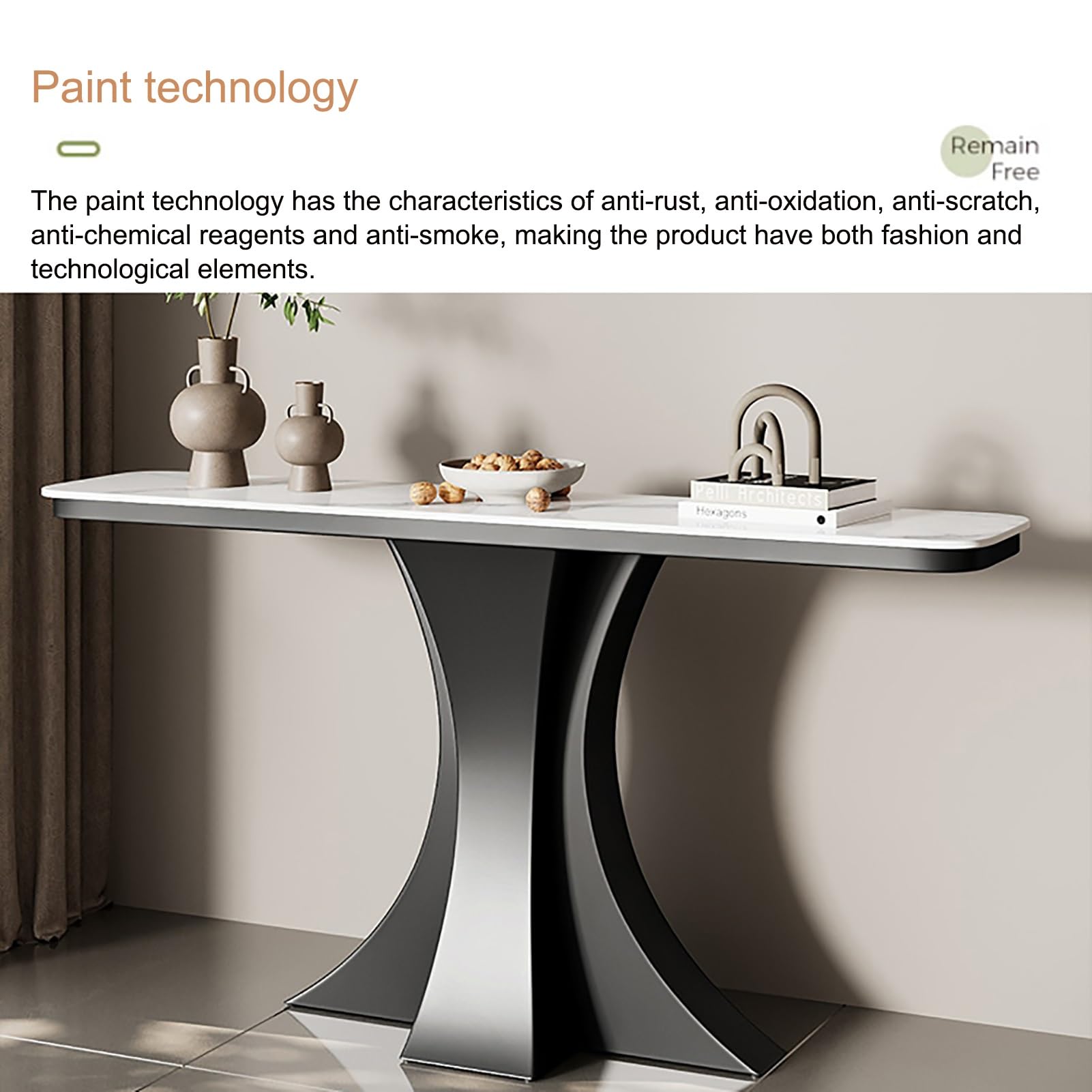 Mesa Consola Moderna, Recibidor de Entrada con Estante Abierto, Mesa de Pasillo Industrial para Entrada, para Sala de Estar, Pasillo, Entrada(White 1,80cm/31.5in)