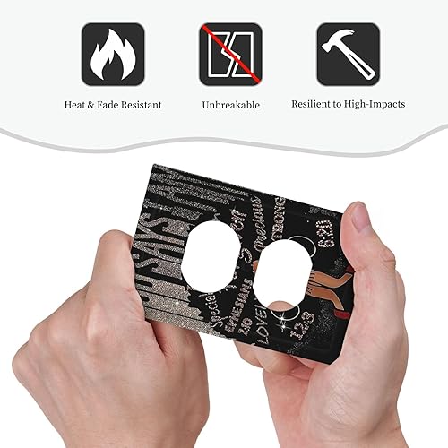 Miniatura 6 de Cubierta de interruptor de luz dúplex afroamericana de 1 cuadrilla, cubierta de salida de moda para mujer, placa de pared negra, placa de