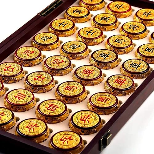 Miniatura 2 de Tyoo Juego de ajedrez chino Xiangqi de estrategia, material de clase alta con tablero plegable, para 2 jugadores (tamaño : 2.4 in)