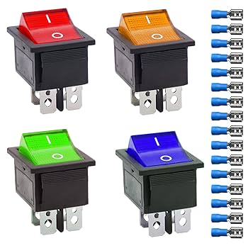 Amazon.co.jp: KILIGEN 4個 AC20A/125V 16A/250V DPST 4ピン 2