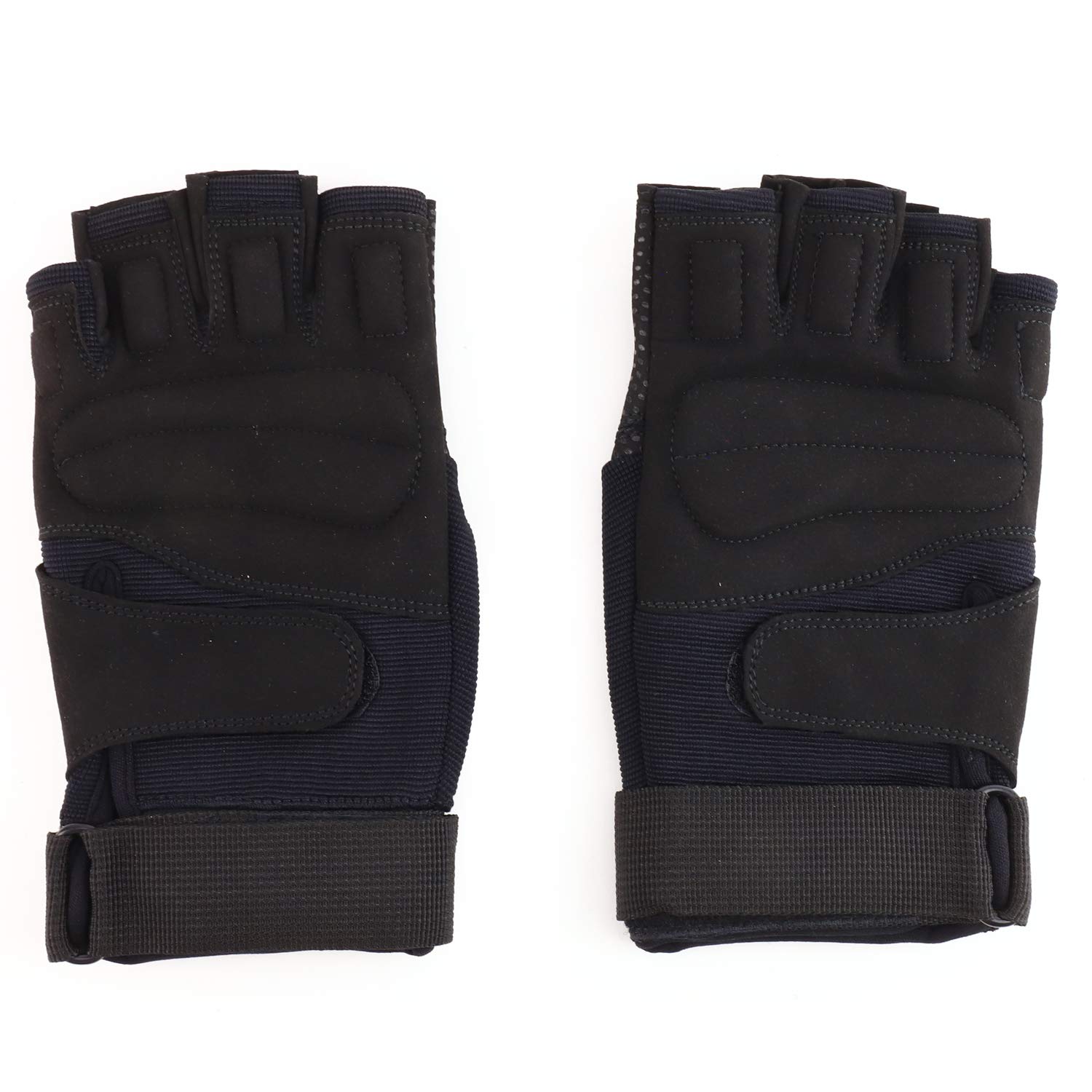 Armycrew Lightweight Durable Fingerless Half Finger Gloves - Black - L