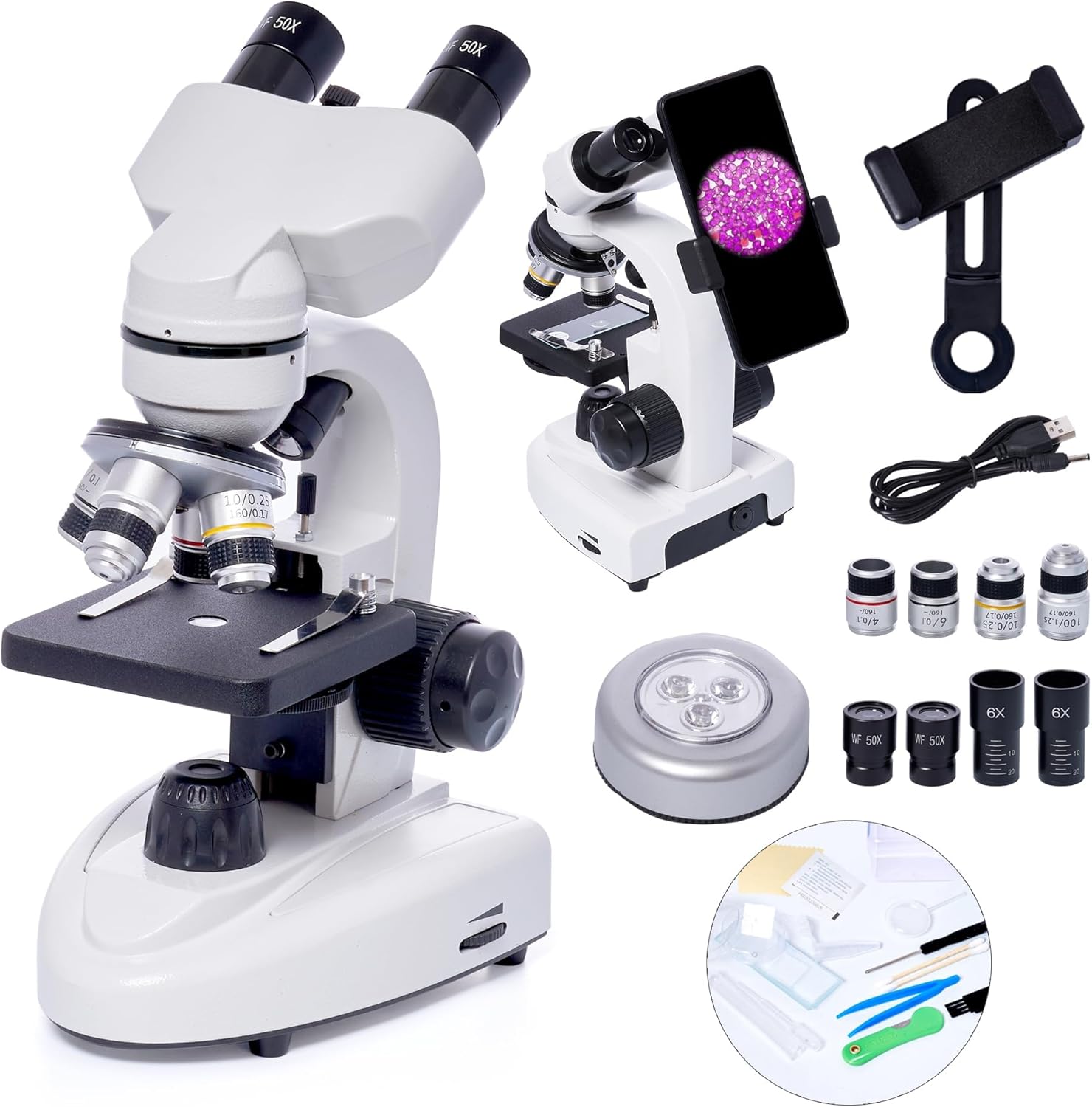 Binocular Microscopes, 200X5,000X Compound Biological Microscopes With