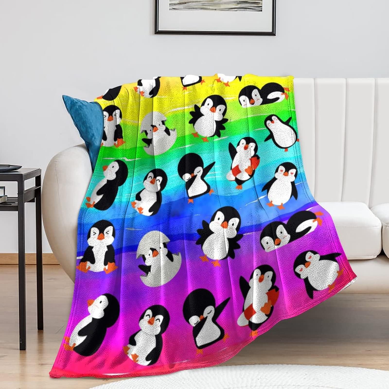 Amazon.com: Animal Penguin Blanket Ultra Soft Cute Penguins Flannel ...