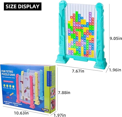 Miniatura 6 de Juguetes de rompecabezas de bloques de construcción, piezas de rompecabezas coloridas 3D, caja de regalo adecuada, juego de rompecabezas 3D (72