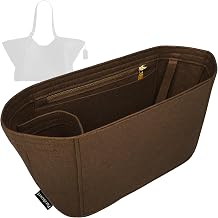 Premium Felt Insert for Coach Gramercy Tote Chocolate, Lightweight Bag Organizer, Oval Shape Custom Fit Water Bottle Holder
