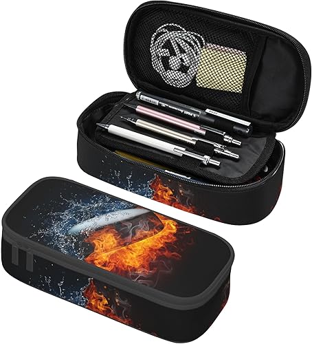 Miniatura 14 de Estuche para lápices para niños y niñas, estilo bandera de Estados Unidos, gran capacidad, negro, portátil, caja de lápices, papelería, escritorio,