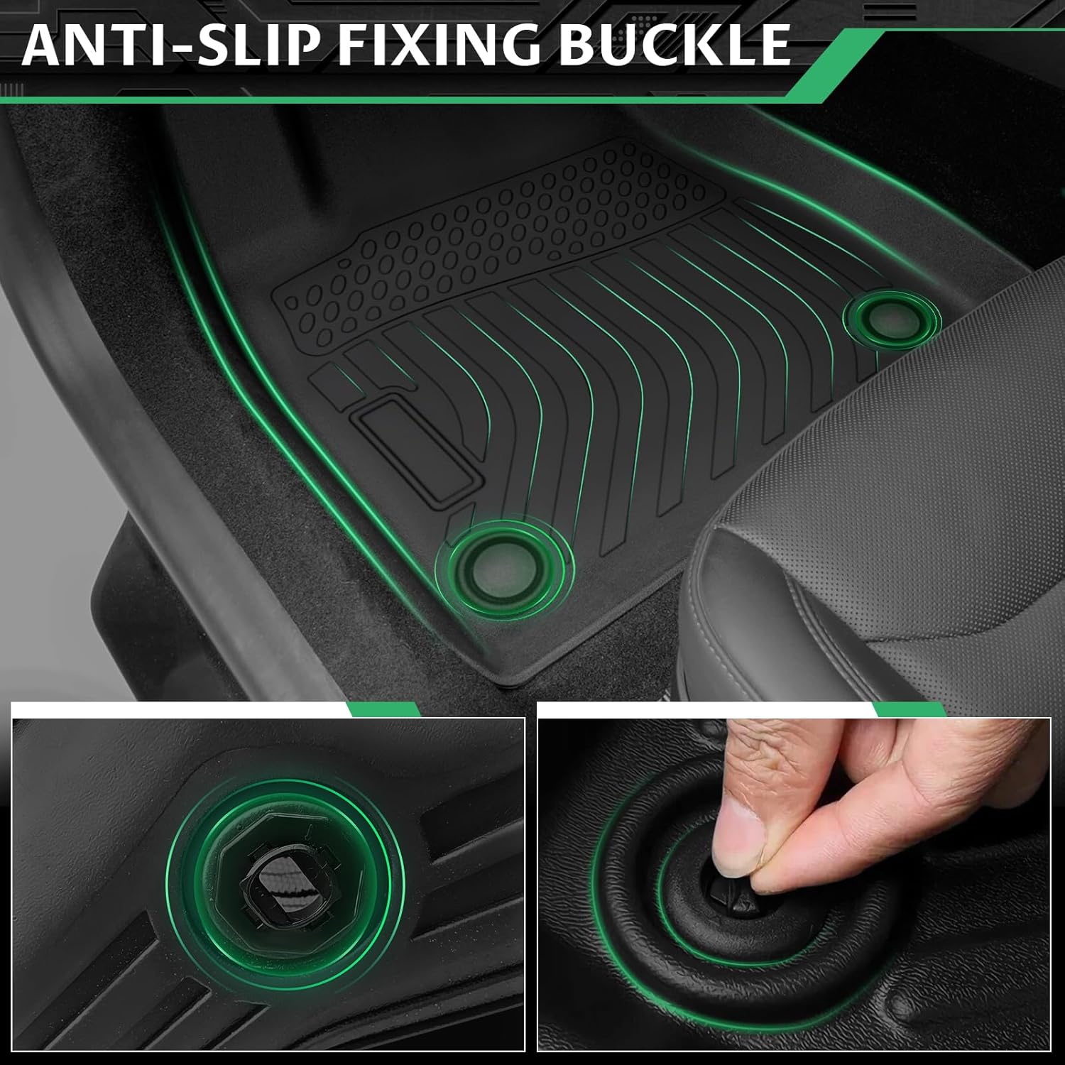 Floor Mats & Cargo Mat for Audi Q5 & SQ5 2018 2019 2020 2021 2022 2023 2024 2025, Waterproof Anti-Slip, TPE Q5 Floor Mats 1st & 2nd Row Summer Winter Non-Slip Cargo Liner - Image 2