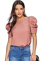 Algopix Similar Product 11 - Floerns Womens Round Neck Short Puff