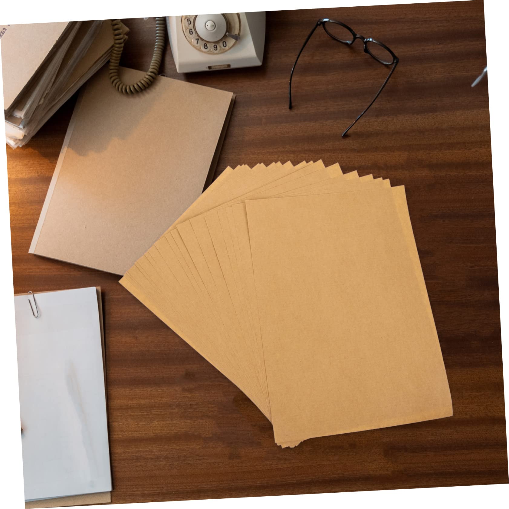 EXCEART 100fogli Carta Adesiva Kraft Per Stampante Di Etichette Autoadesive Carta Kraft Per Ufficio Casa e Scuola