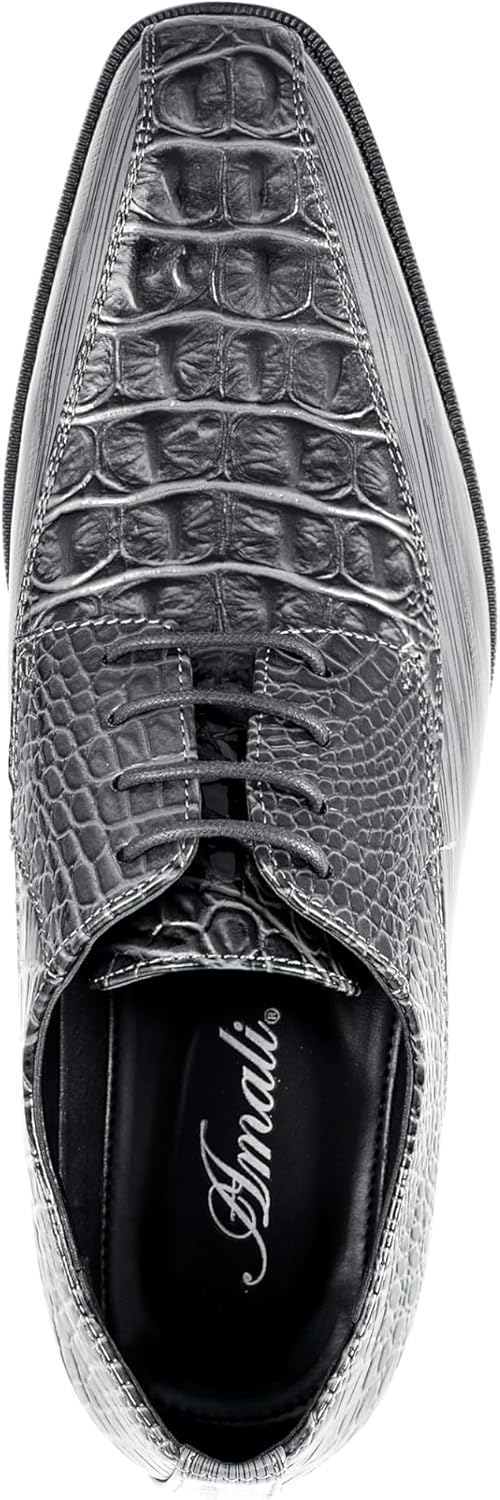 Amali Harvey Fashion Mens Dress Exotic Shoes Croco Lace up Oxford Formal Shoe for Men