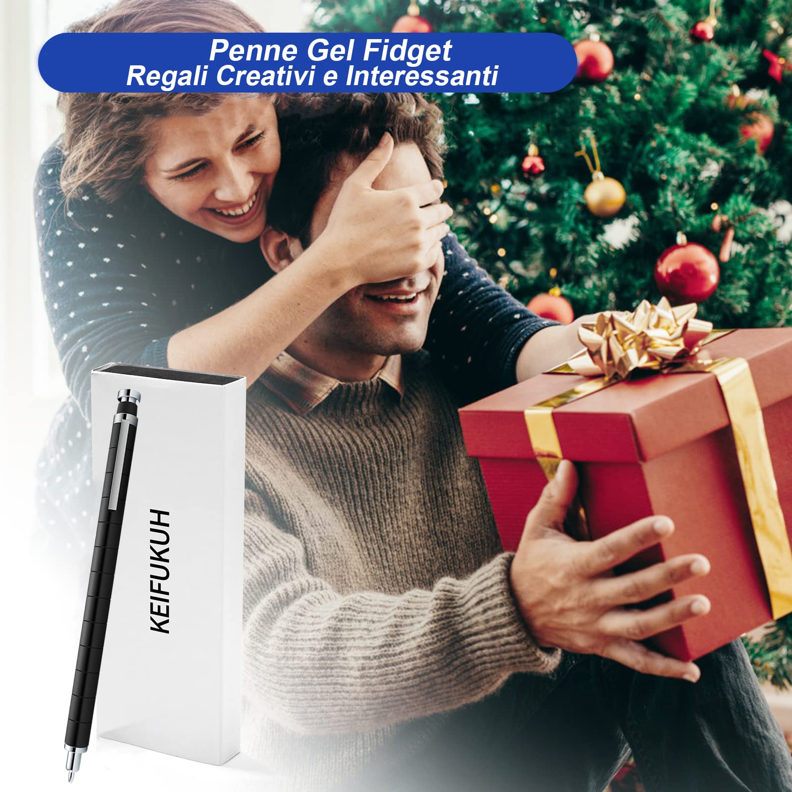 Divertente Penna Antistress Regalo Uomo - Uniche Idee Regali Creativo Compleanno per Lui, Novità Regali Uomo Natale Pasqua Anniversario San Valentino, Gadgets per Scrivere e Alleviare lo Stress