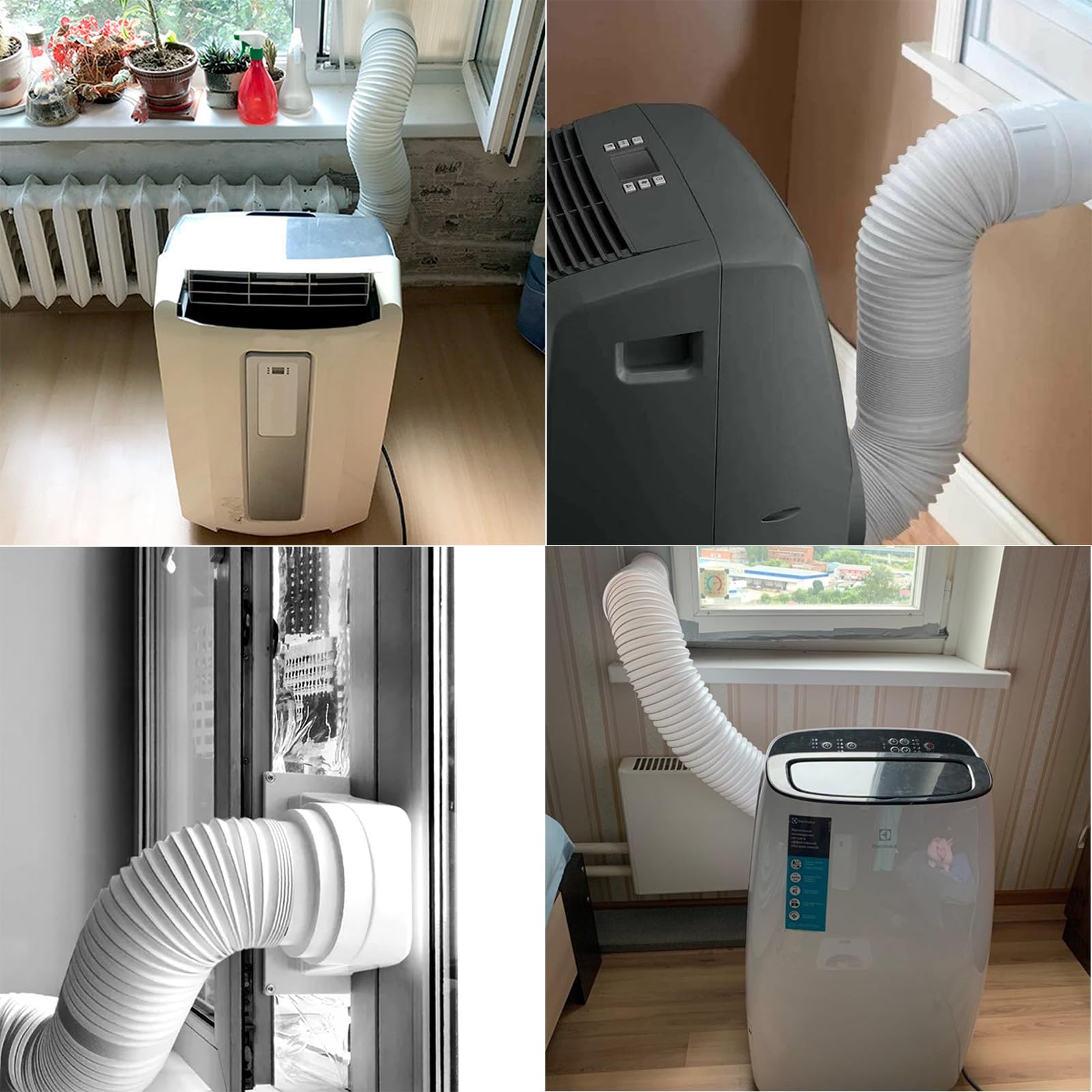 Tubo Climatizzatore Portatile, 150mm Tubo di Scarico Aria Condizionata Portatile, Flessibile Tubo Climatizzatore per Aria Condizionata, Asciugatrice, Cappa Aspirante, Ventilatore di Scarico