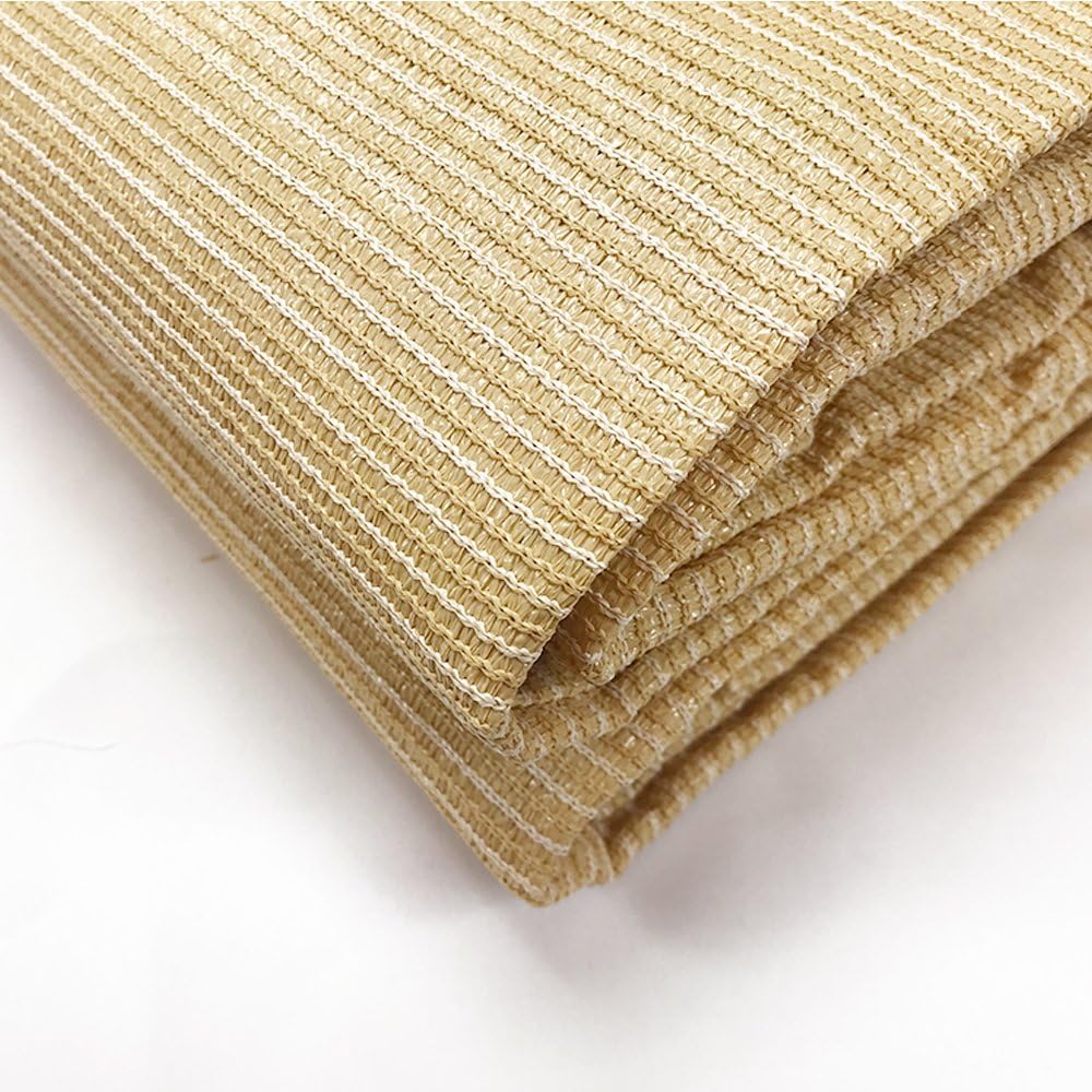 Alion Home HDPE Square Sun Shade Sail Permeable Canopy Custom (11' x 11', Beige)
