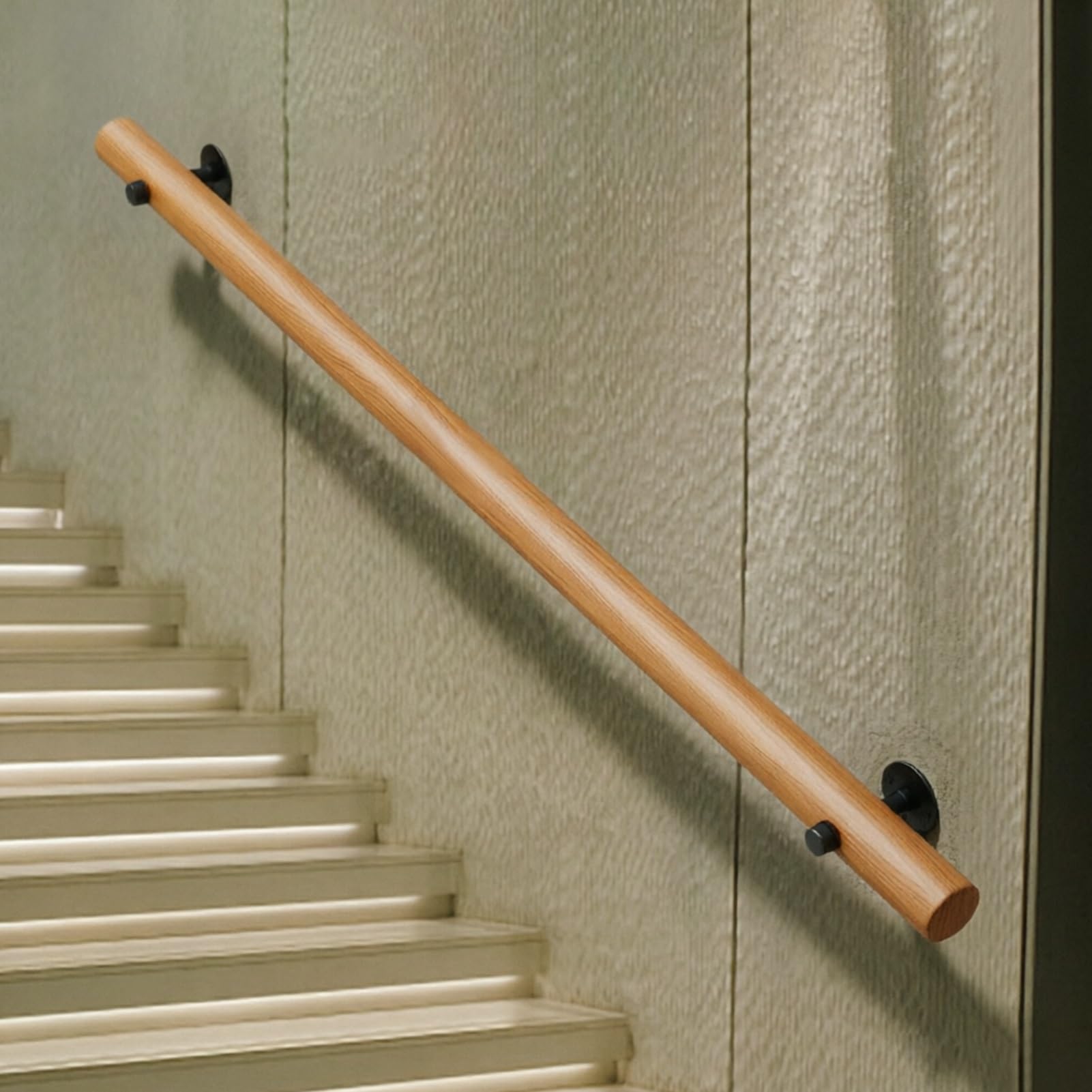 Main courante d'escalier en bois 100cm pour garde-corps mural intérieur