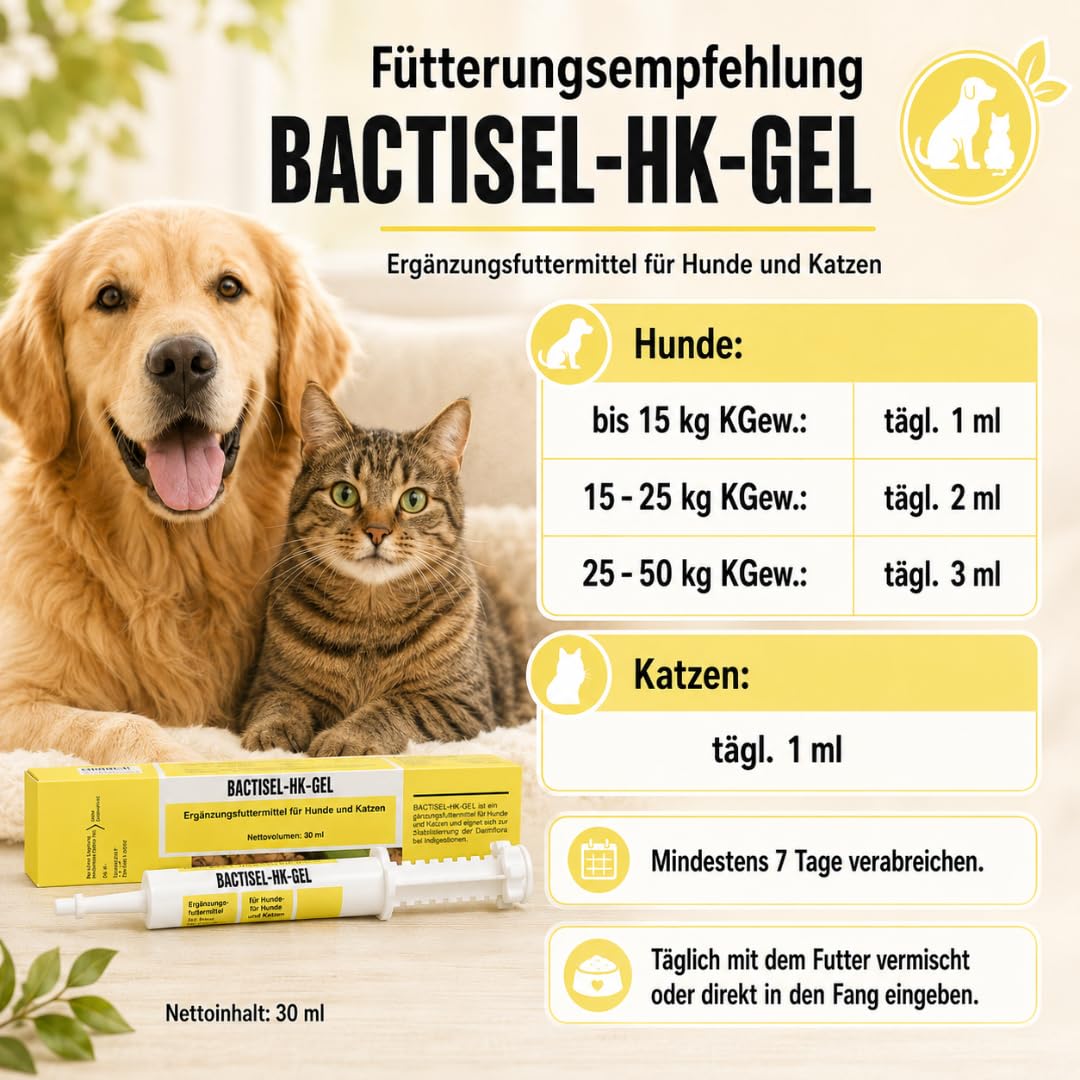 Bactisel-HK-Gel | Żel dla psów i kotów | 2 x 30 ml | z Enterococcus faecium