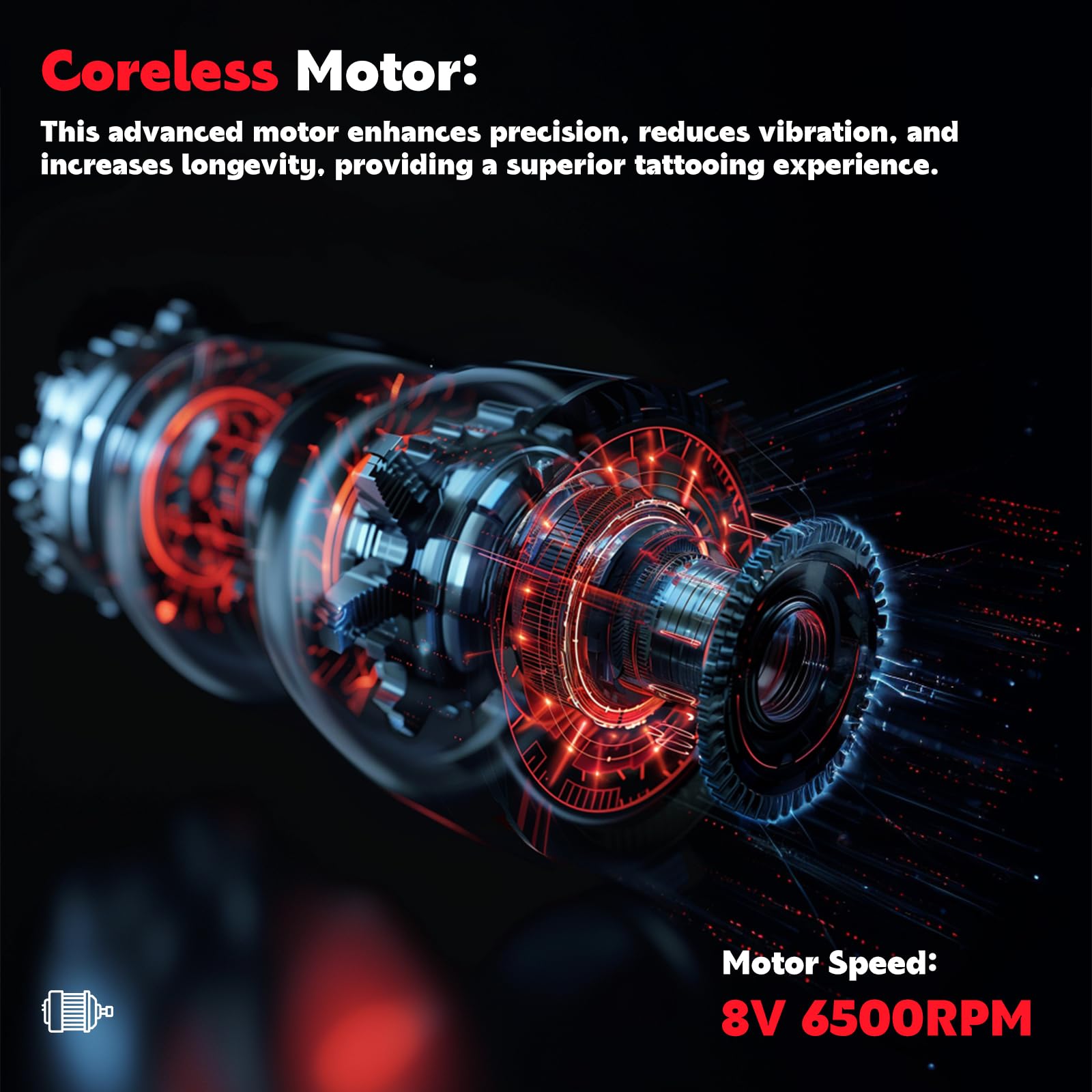 WORMHOLEPRO Aluminum Alloy Tattoo Gun with Adjustable Tattoo Pen Stroke, Tattoo Kit with Dotwork Mode, Memory Function, Complete Beginners Kit and Professional Tattoo Artists - Compact/Lightweight