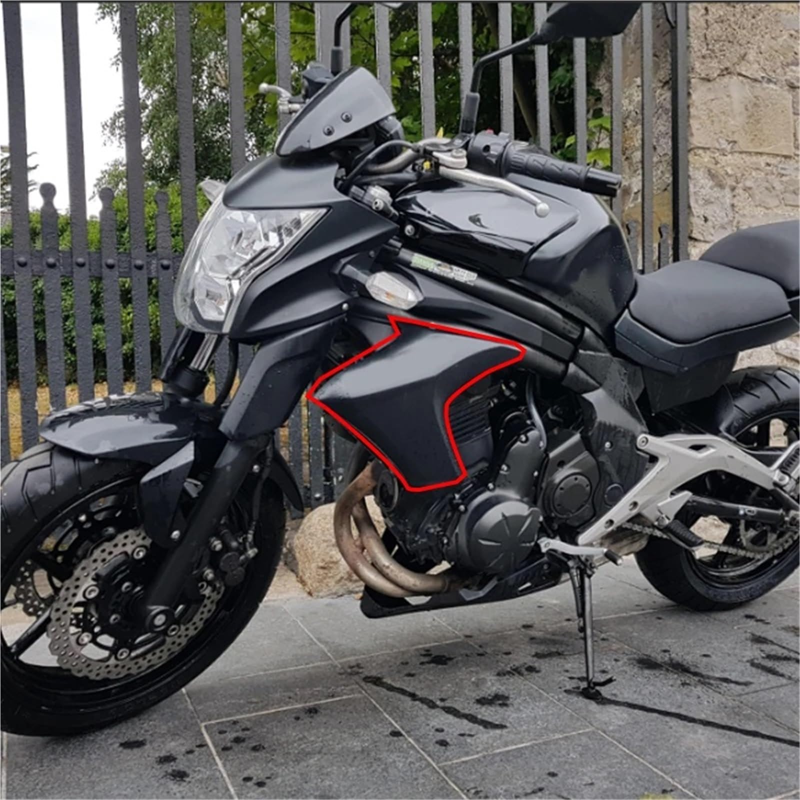 Copertura Protettiva Carenatura Misura per KAWASAKI ER6N ER 6N 2012-2016 Carene ABS Lato destro o sinistro Coperchio del radiatore Carenatura opaca Pannelli Spoiler carenatura(Carbon Look-1 Set)