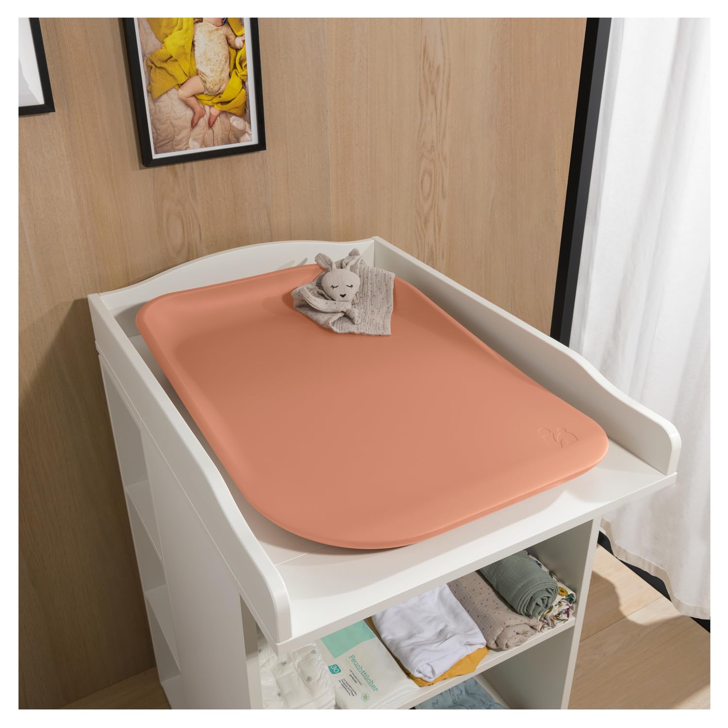 hauck Change N Clean Cambiador Bebe Impermeable - Superficie Acolchada para Cambio de Pañales - Colchoneta de Cuña Portátil y Fácil de Limpiar - sin Sustancias Nocivas - 50 x70 cm - Teja