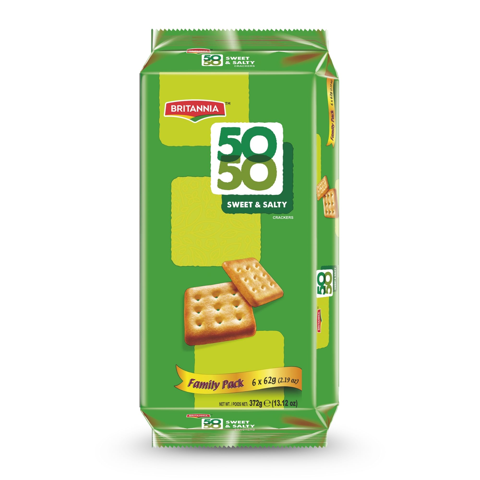 Crackers 50 50 Sweet and Salty Biscuit 13.12oz (372g) - Delicious, Light & Crispy Grocery Cookies - Best Treat for Friends & Family (Pack of 1)