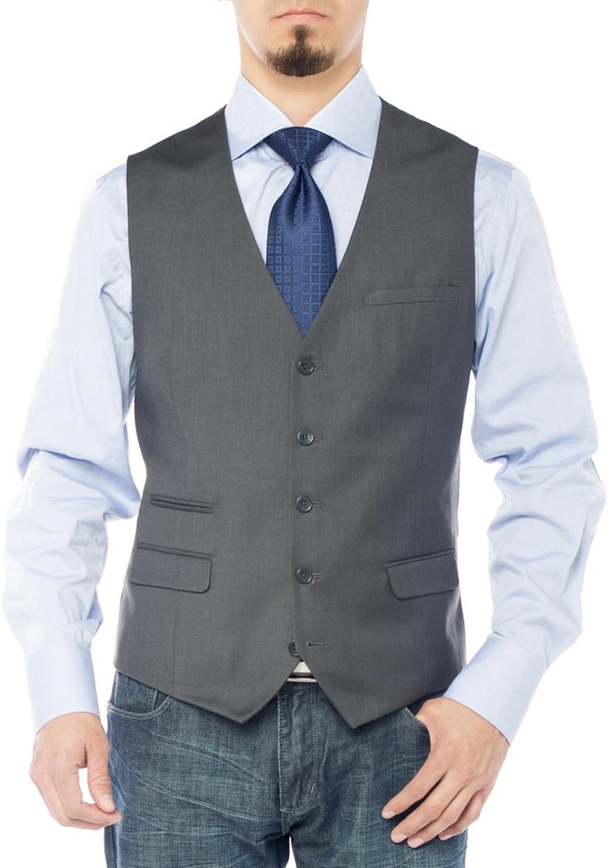 Men's Modern Fit Vest Dress Suits Waistcoat for Suit Tuxedo