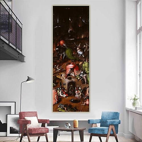 Miniatura 4 de Hieronymus Bosch "El Juicio Final - Infierno" Cuadro famosa Impresiones en lienzo. Cuadro de arte de pared de lona para decoración del hogar