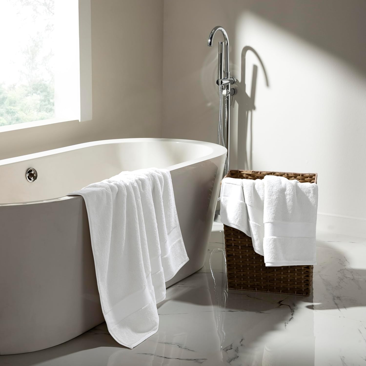 Oversized Bath Towels - 36 x 72 Extra Large Organic Cotton Bath Sheets for Adults | Jumbo Hotel-Size, Ultra Absorbent & Soft | 2 Pack - Image 9