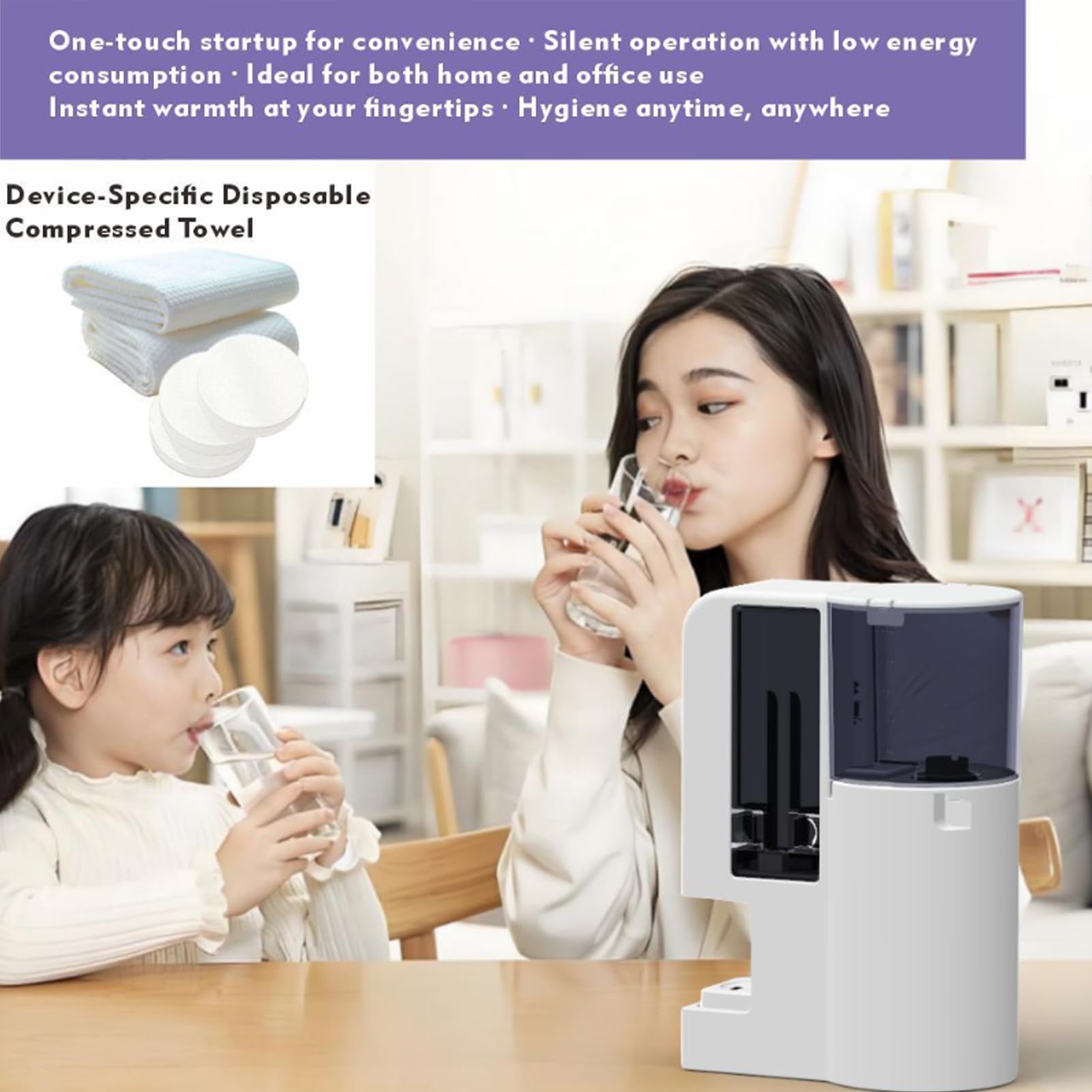 Automatischer Handtuchwärmer, 5 Sekunden, schneller heißer Handtuchspender, 55 °C konstante Temperatur, 500 ml Tank, sicher, intelligenter komprimierter Handtuchwärmer, tragbar für Spa, Salon