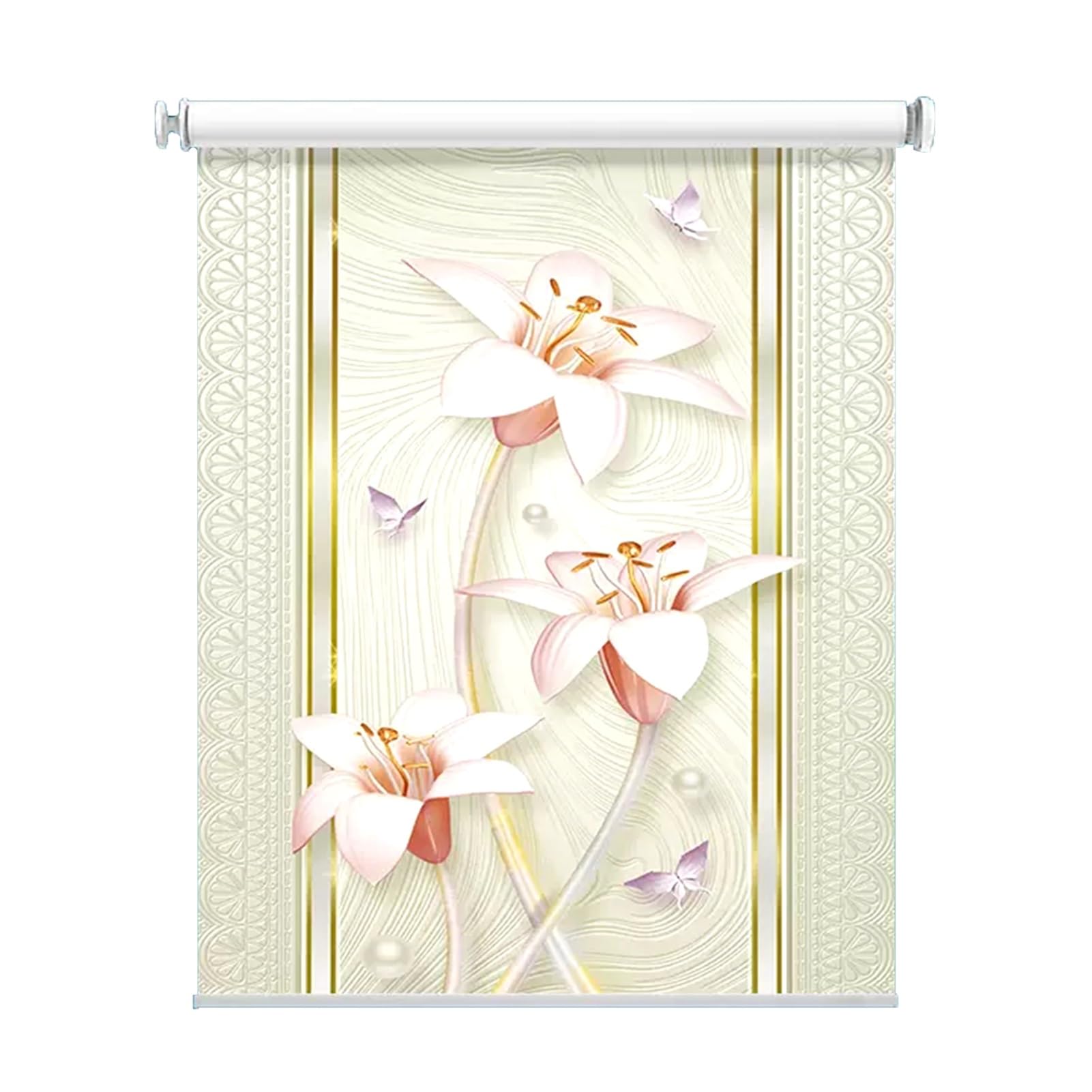 Roller Blinds Room Darkening Roller Blinds for Kitchen Living Room, Heat Control Sun Blocking Shades with Pull Bead, Easy to Clean & Maintain Roller Shades (Color : W x h, Size : 100cmx180cm/39.4inx