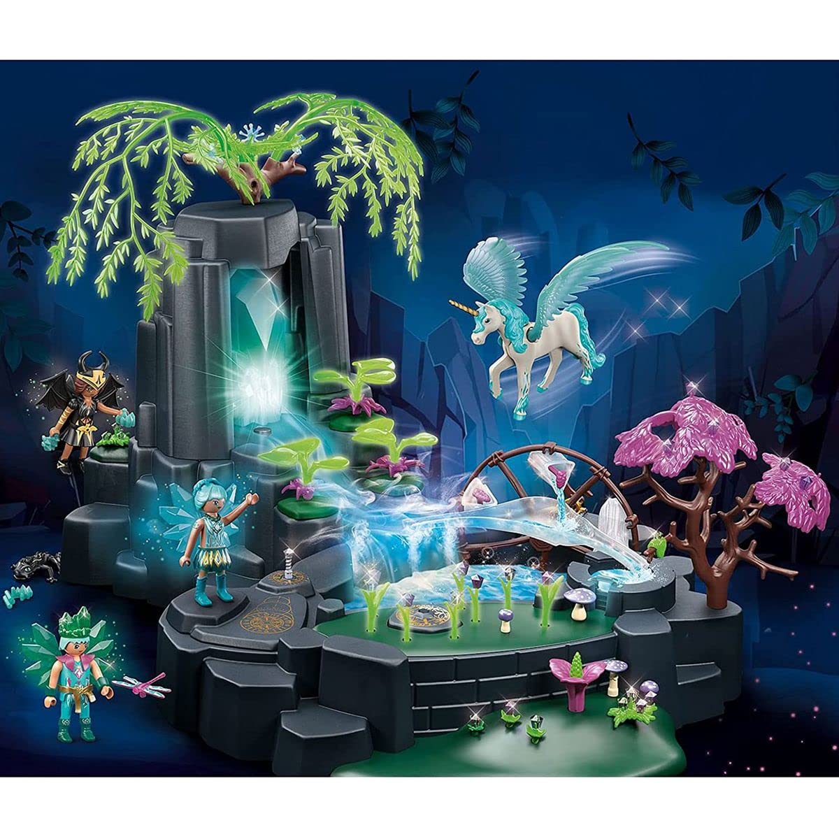 PLAYMOBIL Adventures of Ayuma 70800 Magische Energiequelle, Zum Bespielen mit Wasser, Mit Licht- und Nebelfunktion, Ab 7 Jahren