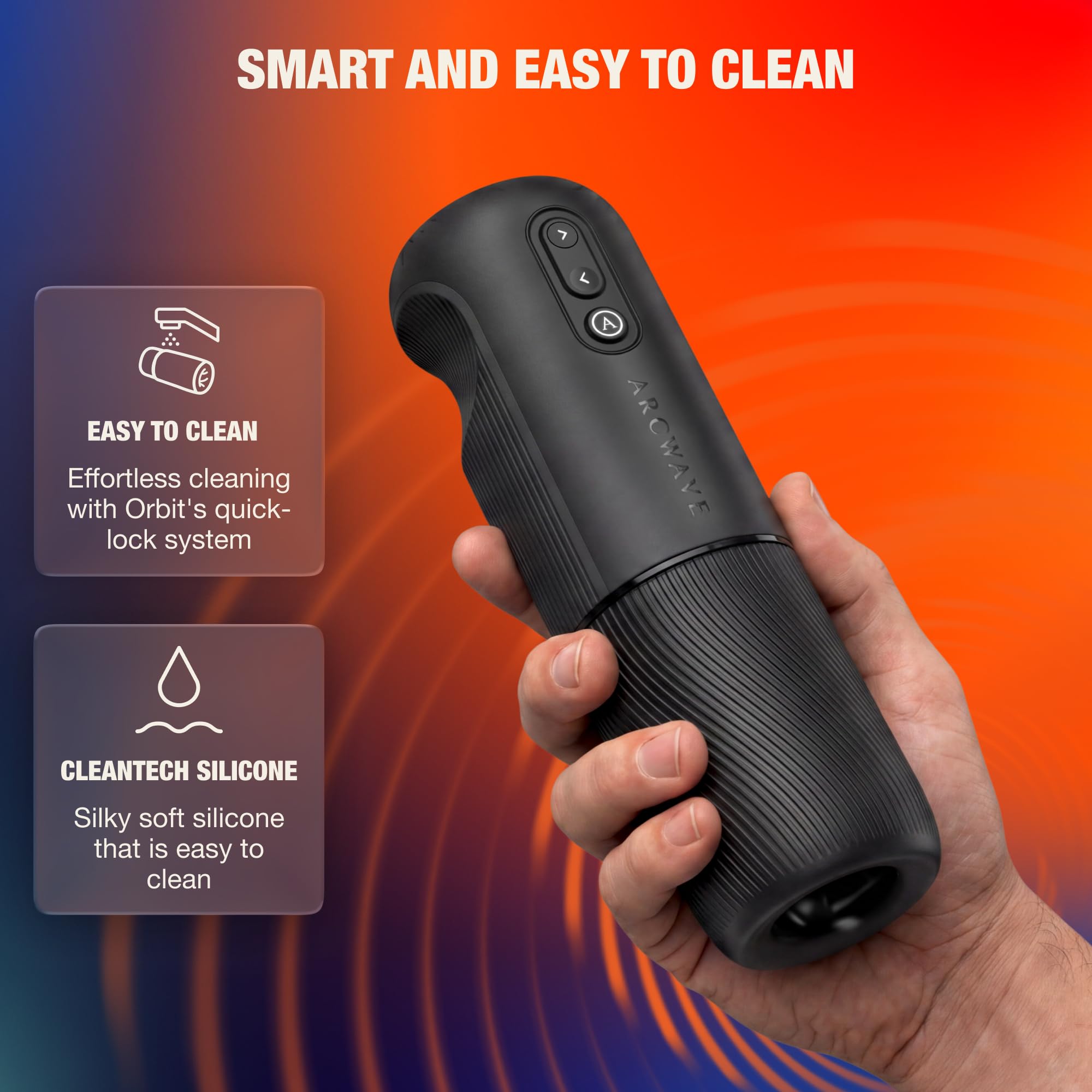 Arcwave Orbit Masturbatore Rotante per Uomo | Rotazione a 360 Gradi | Pocket Pussy Maschile | Stroker per Pene con Controllo tramite App | Sleeve Morbida in Silicone | Sex Toy Ricaricabile | Custodia
