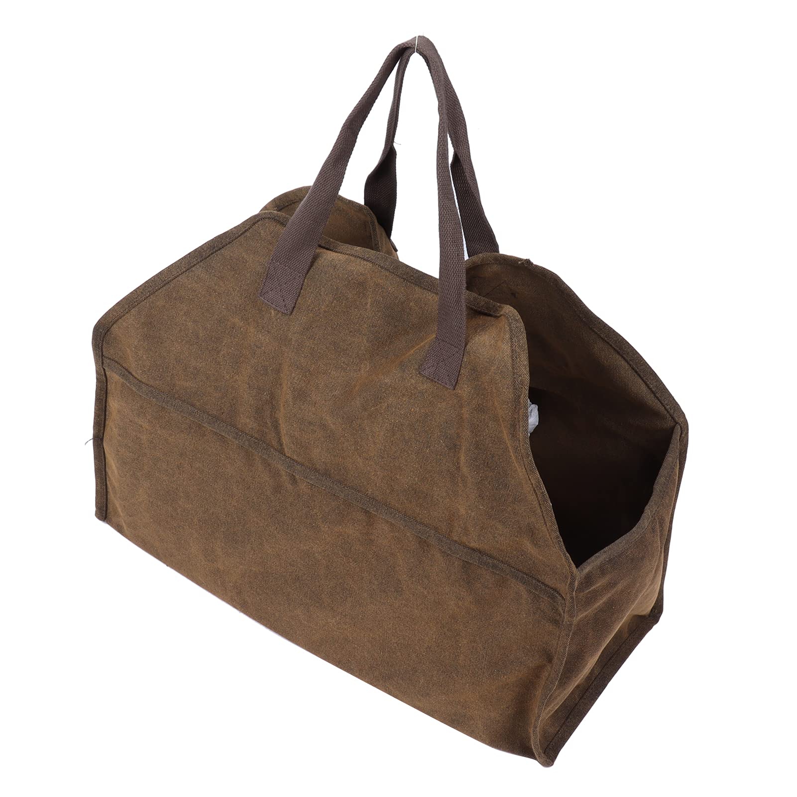 Portador de leña, bolsa de leña de lona pesada con asa, soporte para leña para chimenea, accesorios de almacenamiento para estufa para acampar en interiores