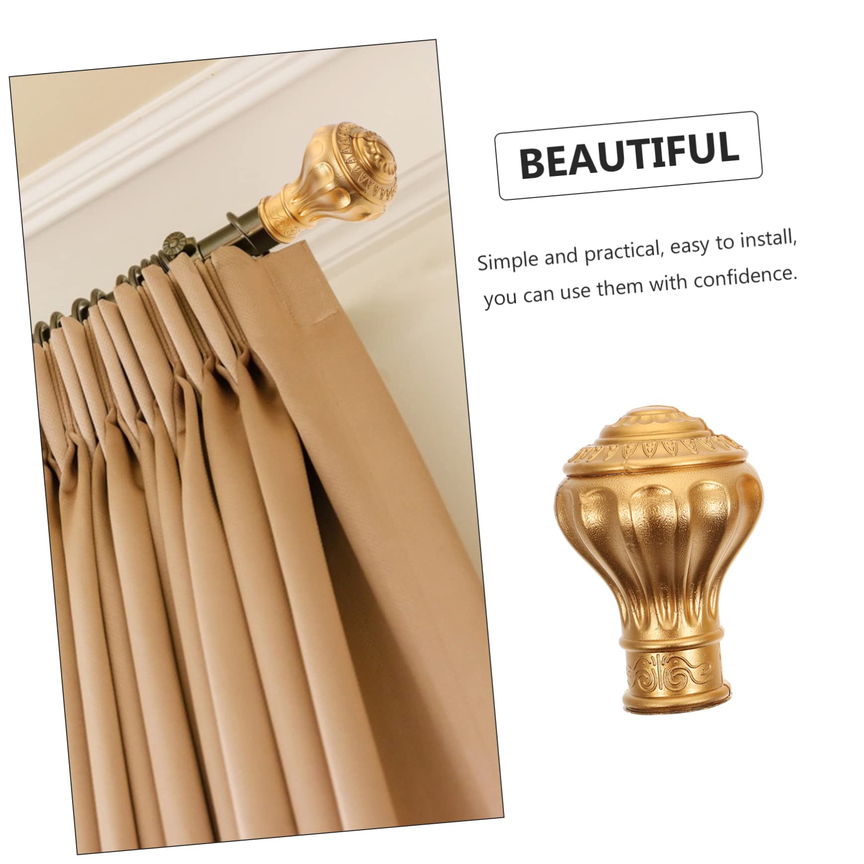 VOSAREA 12Pcs Elegant Curtain Rod Accessories Chic Decorative Window Rod Supplies and Stylish and for Living Bedroom and Dining