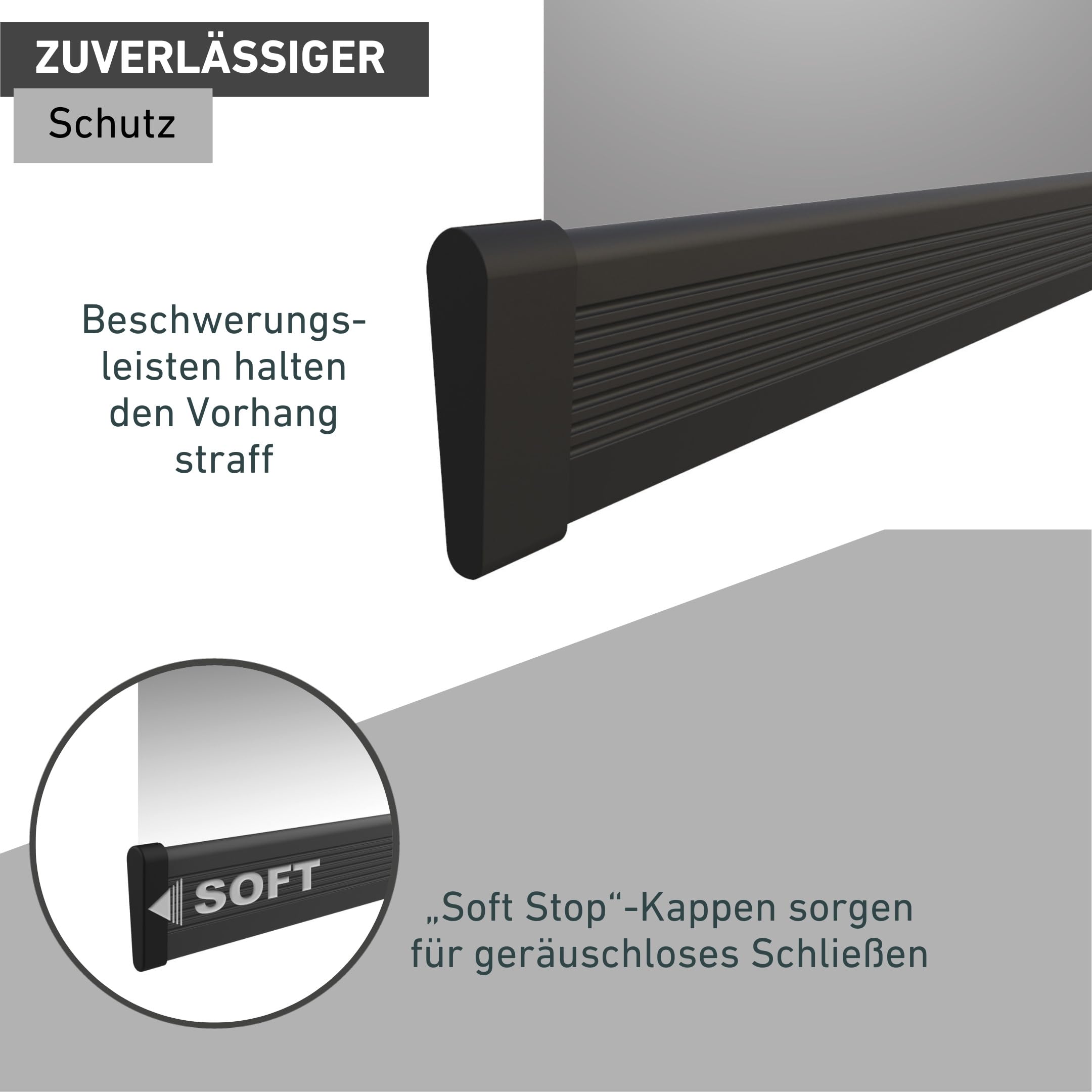 Windhager Insektenschutz Teleskopvorhang - 120 x 250 cm - anthrazit - Fliegengitter, Türvorhang, Lamellenvorhang, Mückenschutz, Fliegenvorhang Terrassentür - ohne bohren