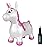 Waddle Bouncy Animal Hopper - Inflatable Hopping Animals, Indoors and Outdoors Fun, Pump Included, Riding Toys for Boys and Girls Ages 2 Years and Up, White Pink Unicorn