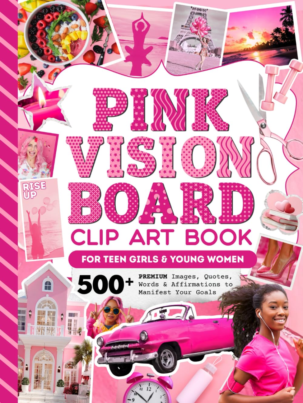 Livre de vision board rose, cadeau de manifestation pour jeune fille