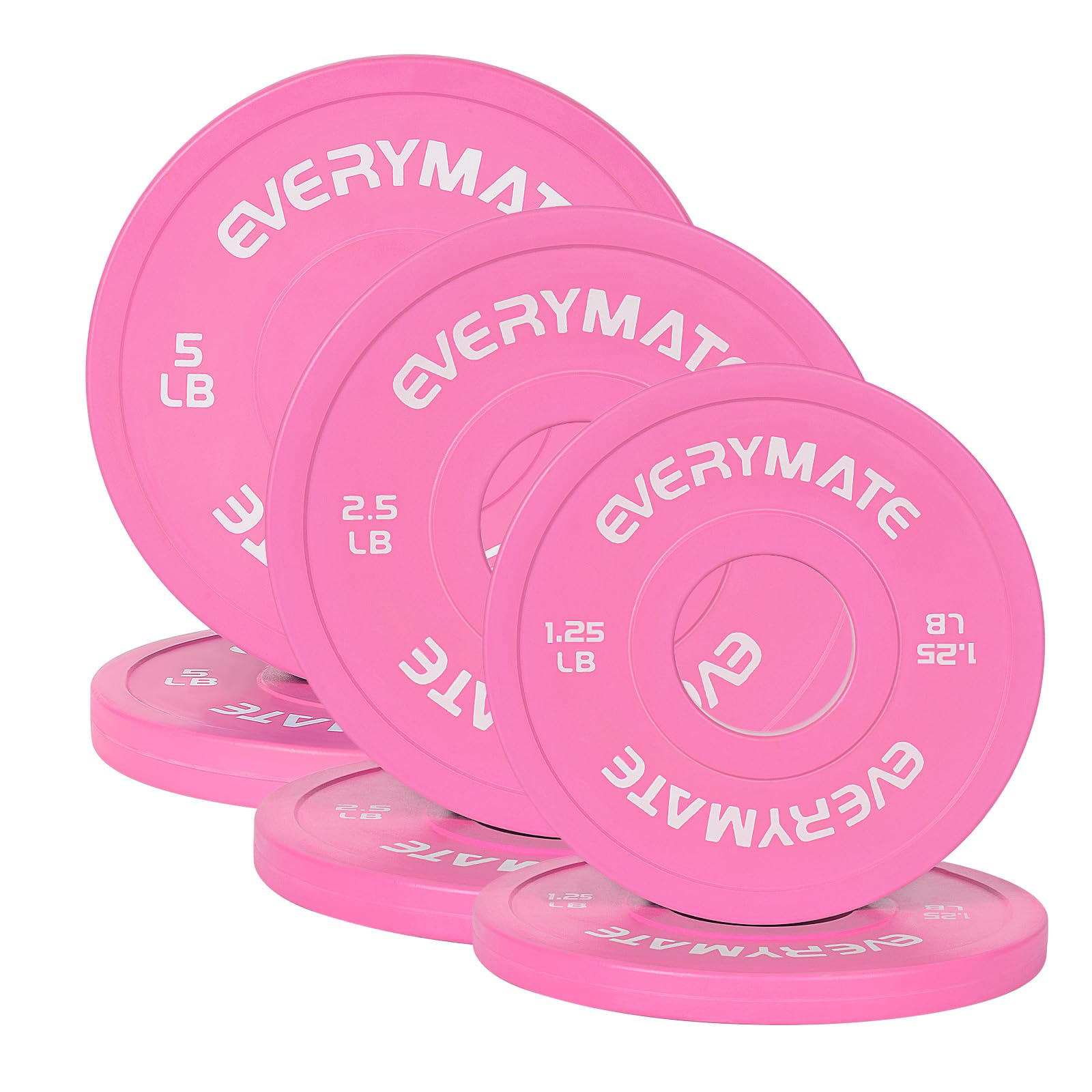 EVERYMATE Change Weight Plates 1.25LB 2.5LB 5LB Set Fractional Olympic Bumper Plates for Cross Training Steel Insert Strength Training