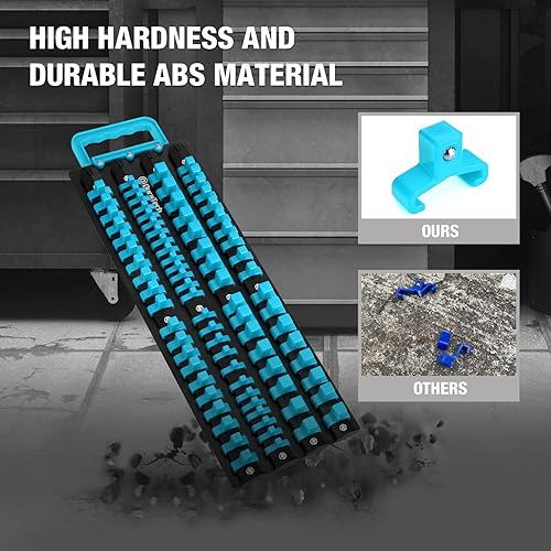 Miniatura 4 de DURATECH Organizador de Dados, Soporte Portátil de Dados de 80 Piezas con Mango, Bandeja de Dados ABS para Montaje en Pared y Carro de Herramientas,