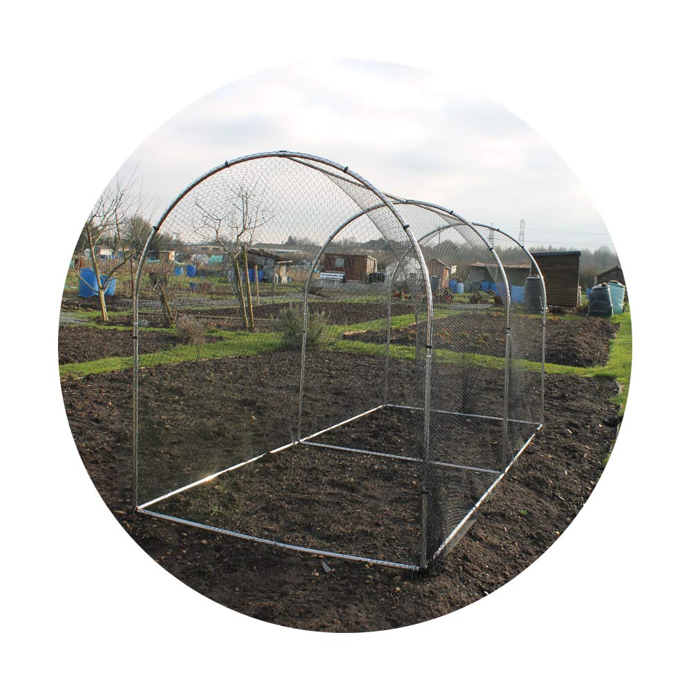 Gardening Naturally Small Aluminium Hoop Portable Walk In Domed Cage Different lengths & Covers Available (4.5m No Netting)