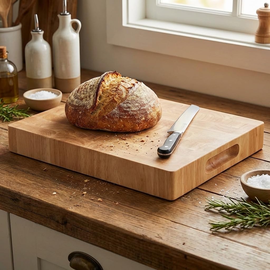 Suinga Tagliere in legno robusto per il taglio del pane (33 x 25 cm)