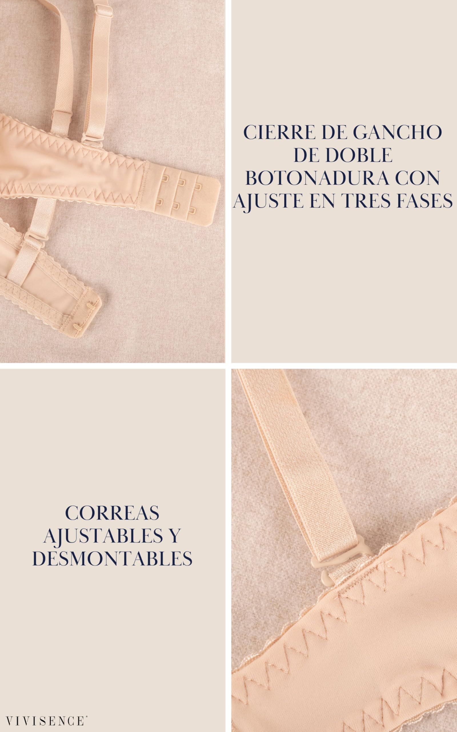Vivisence Sujetador Push Up Moldeador para Mujeres 1041