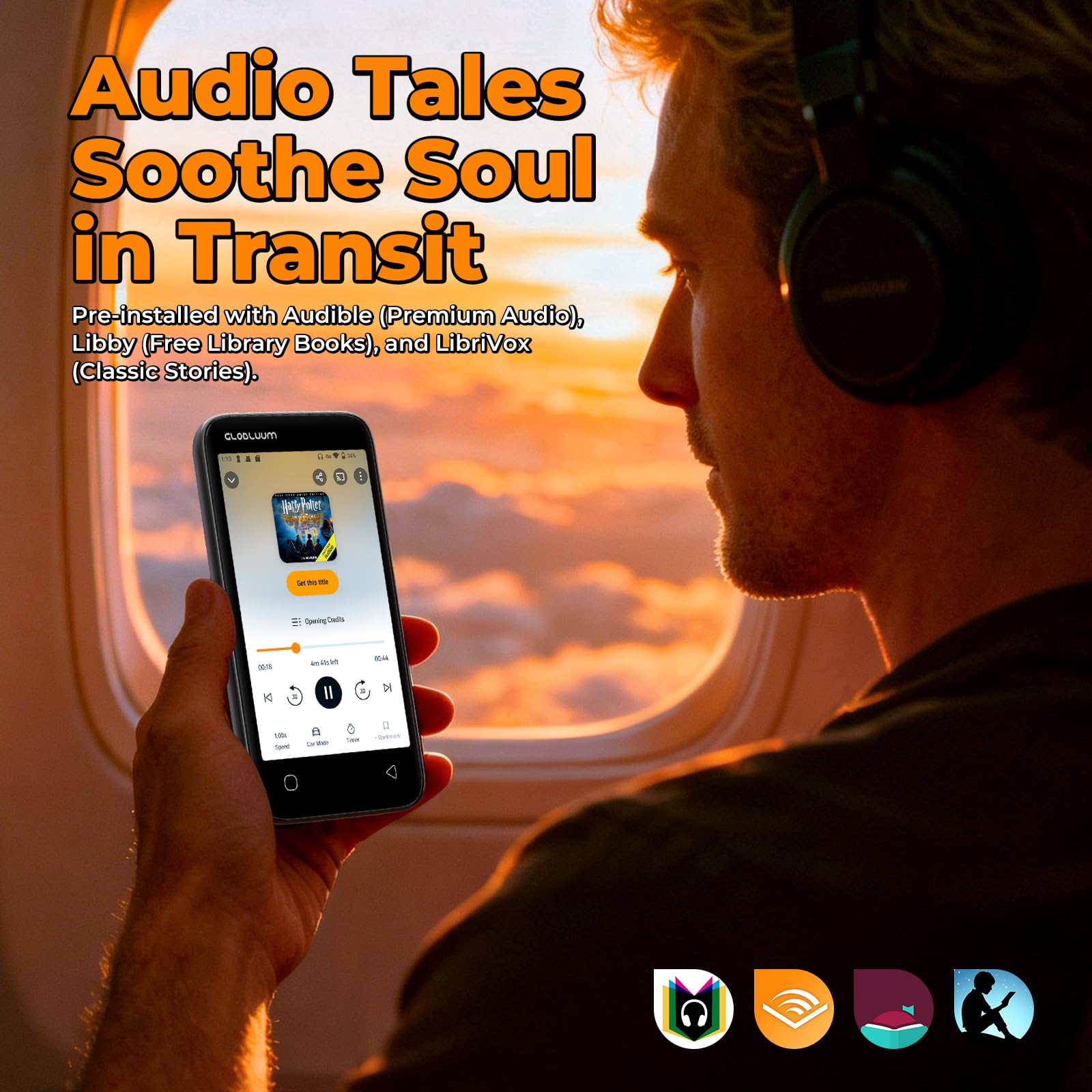 Reproductor MP3 de 96 GB con Bluetooth 5.0 y WiFi, reproductor de música con Spotify, Audible, Amazon Music, Pandora, Libby, Spotify Kids, pantalla táctil de 4 pulgadas, reproductor de MP4 Android con