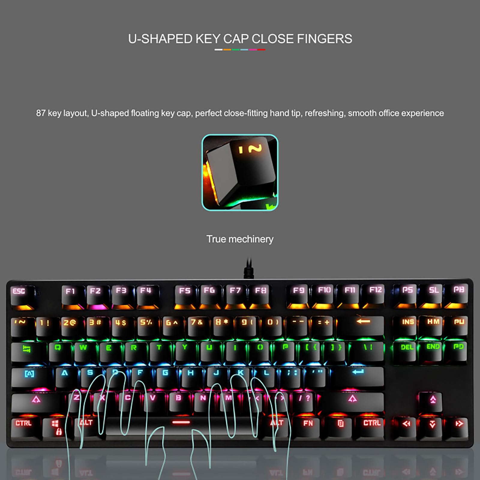 Amazon | キーボード メカニカル式キーボード 赤軸・青軸・茶軸 アンチ