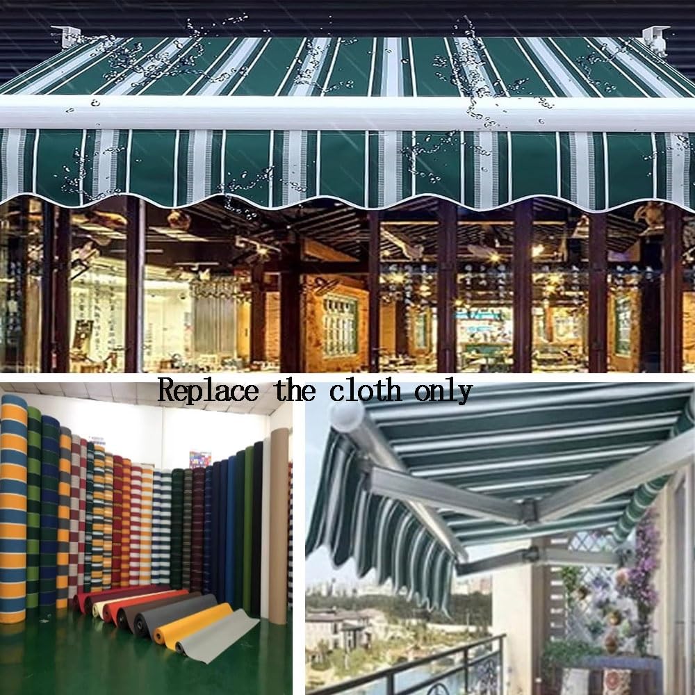 Tissu De Rechange pour Store Banne 2m 2.5m 3.0m 3.5m 4.0m 4.5m 5m 6m Générique Toile De Remplacement pour Abri Pare-Soleil(Green,3.5x2.5m/12x8ft)