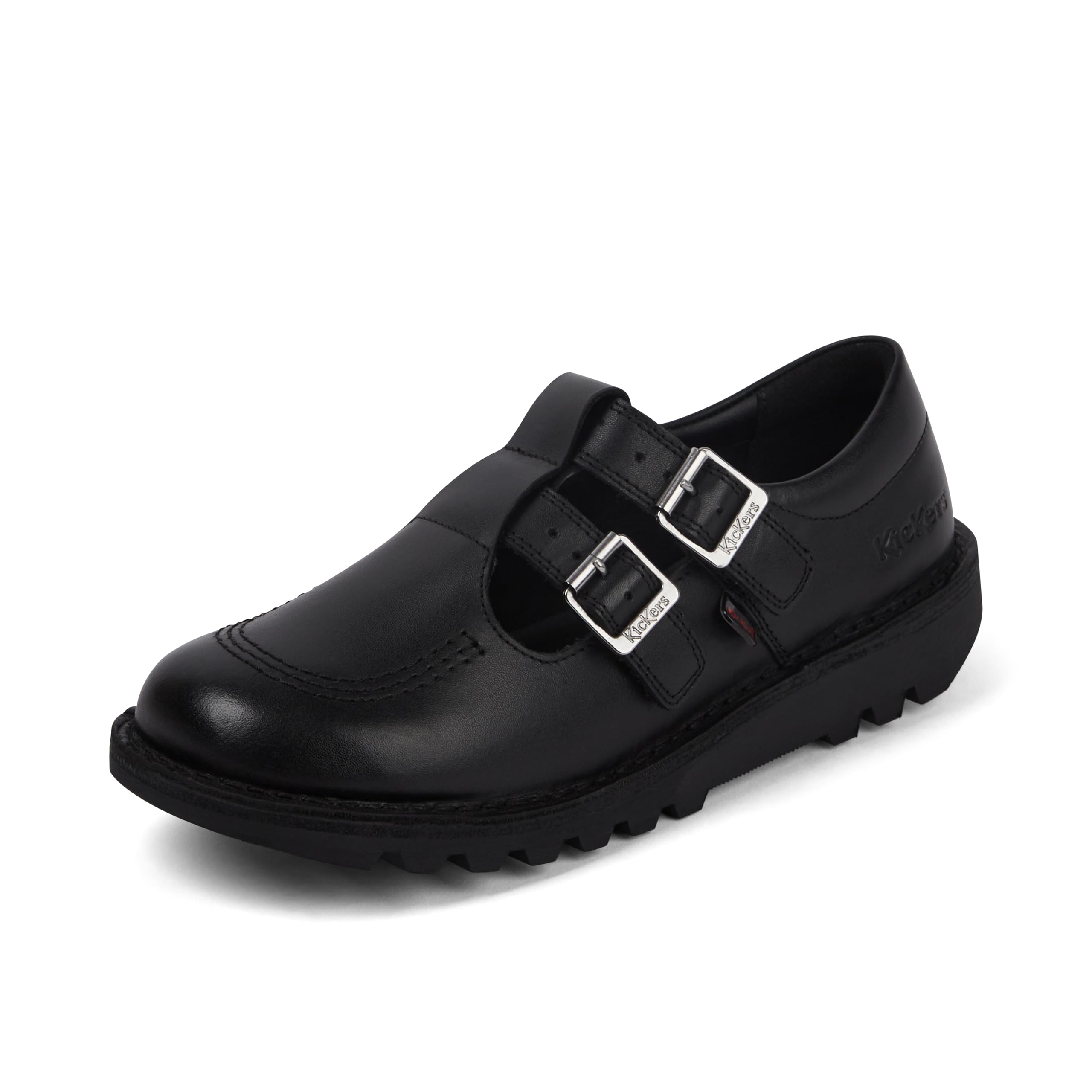 Kickers Women's Kick T Bar Double Leather Shoes, Black, 38