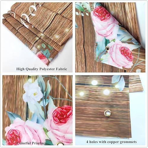 Miniatura 3 de KYMY - Pancarta larga de bienvenida para boda, 118 x 19.7 pulgadas, telón de fondo floral para despedida de soltera, boda, compromiso, fiesta,