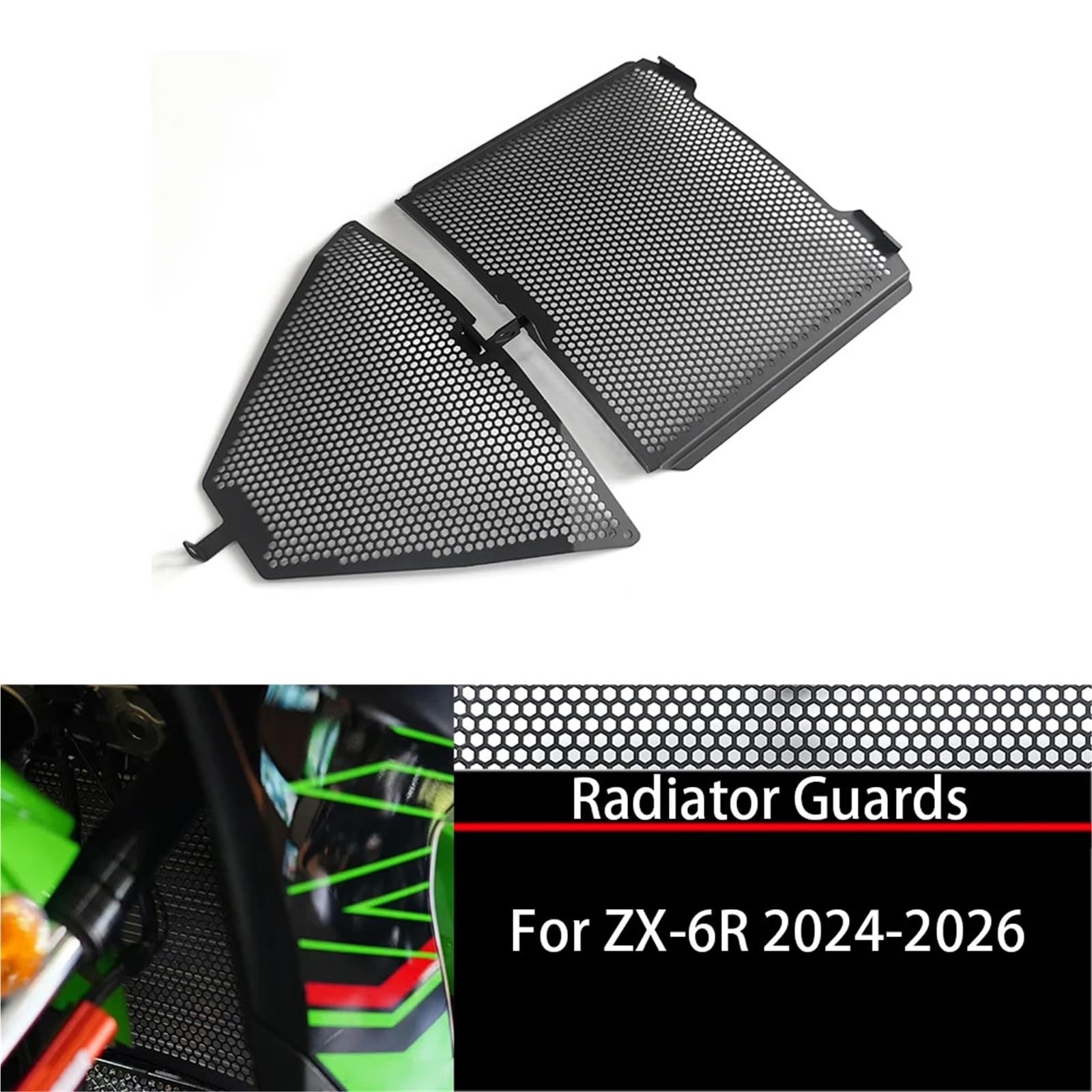 Grille Radiateur Moto Accessoires moto pour Kawasaki ZX-6R 2024-2026, grille de protection radiateur