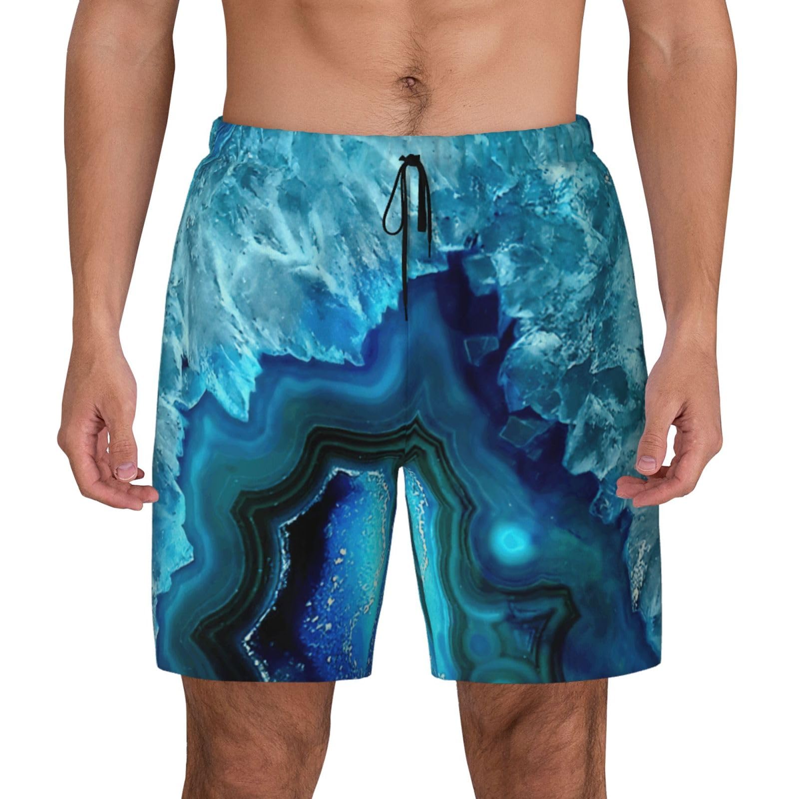 Short de plage homme compression haut de gamme bleu turquoise séchage rapide - 8