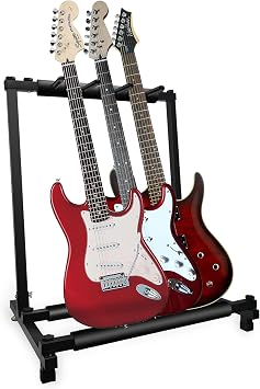 5 CORE Multi Guitar Rack 3 Holder Stand Universal Guitars Display Stand With Thick Padded Rubber Support Classical Acoustic and Electric Guitars & Bass - GRack 3N1