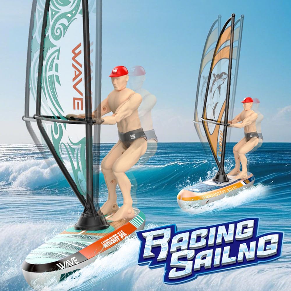 Remote Control Sailboat LED Lights 2.4 GHz Boat Toy - Dettaglio