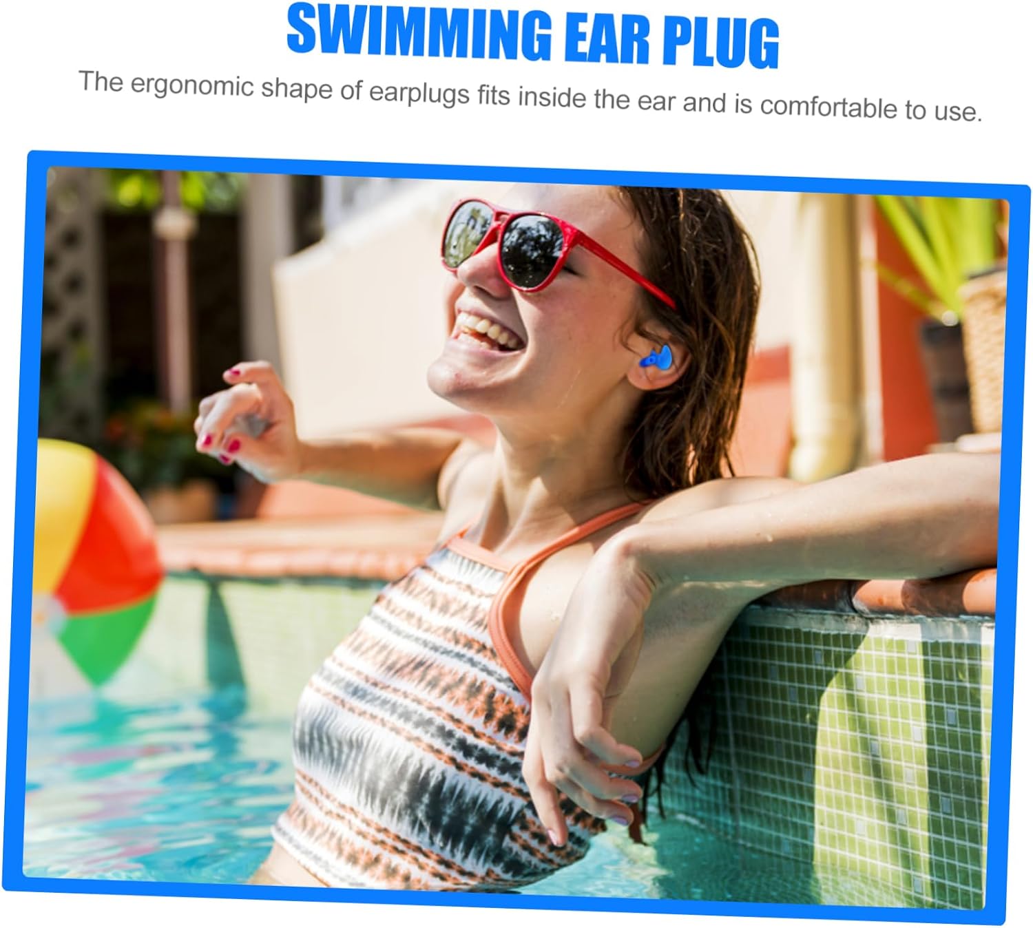 3pairs Swimming Ear Plugs for Adults Comfortable Reusable Earplugs for Surfing and Water Sports Blue Black White